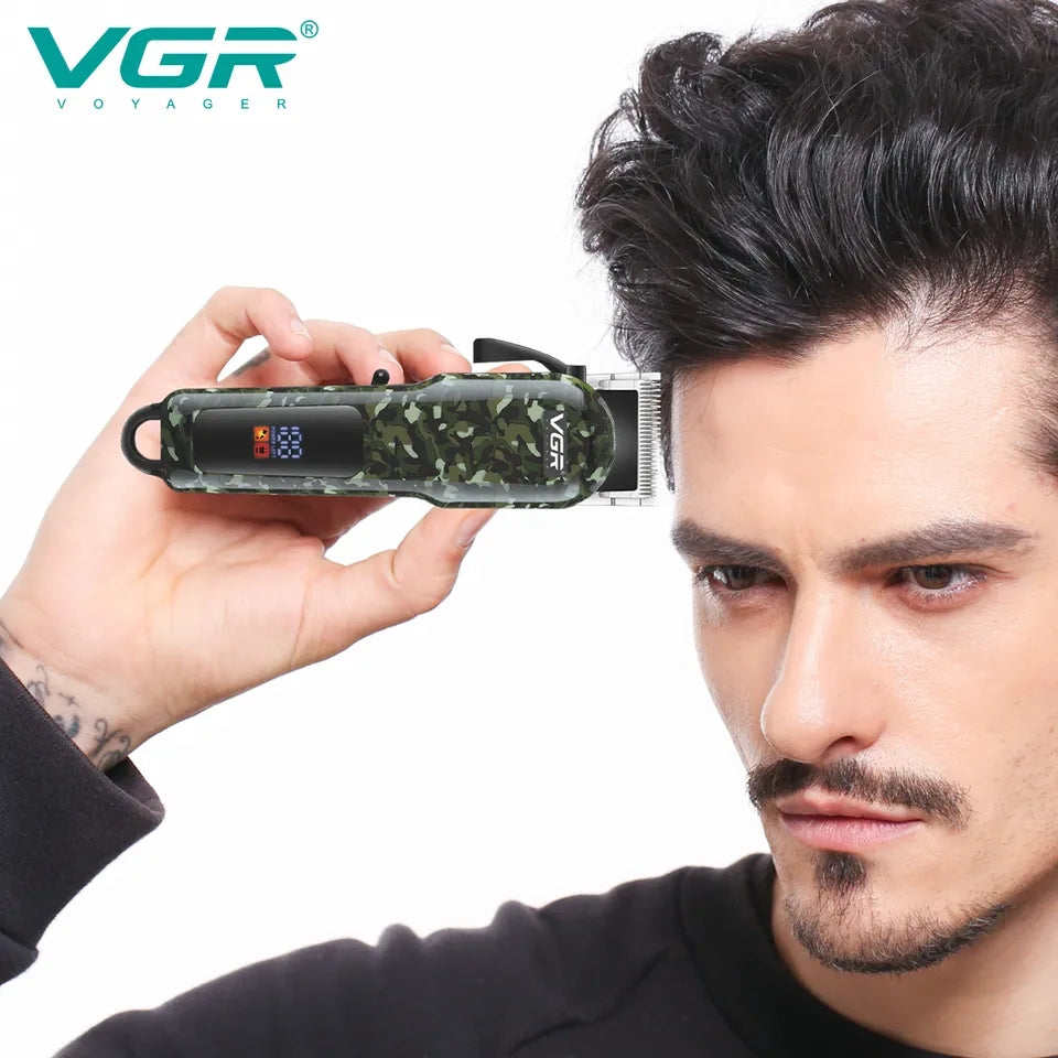 VGR Hair Clipper Professional Hair Trimmer Adjustable Hair Cutting Machine Electric Barber Digital Display Clipper for Men V-665