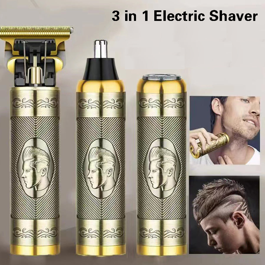 Daling 3 in 1 Men's Hair Trimmer Grooming Kit USB Rechargeable