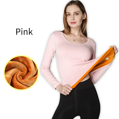 Women Cashmere winter Wool Warm Thermal suit (top+pant)