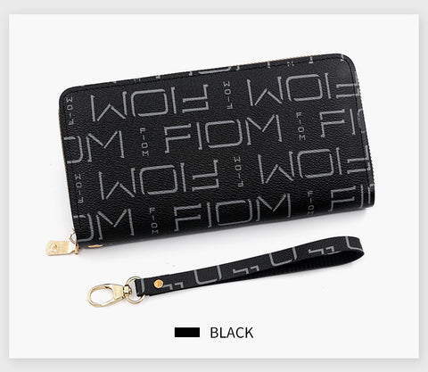 Women Long Lady Zipper Wallet Letter Litchi Grain