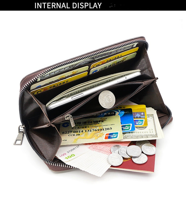 Universal Long Wallet Vintage Large Capacity Multi slot Mobile Bag