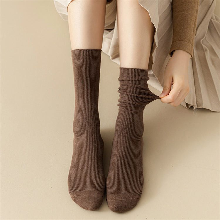 5 Pairs Women Winter Summer Solid & Comfortable