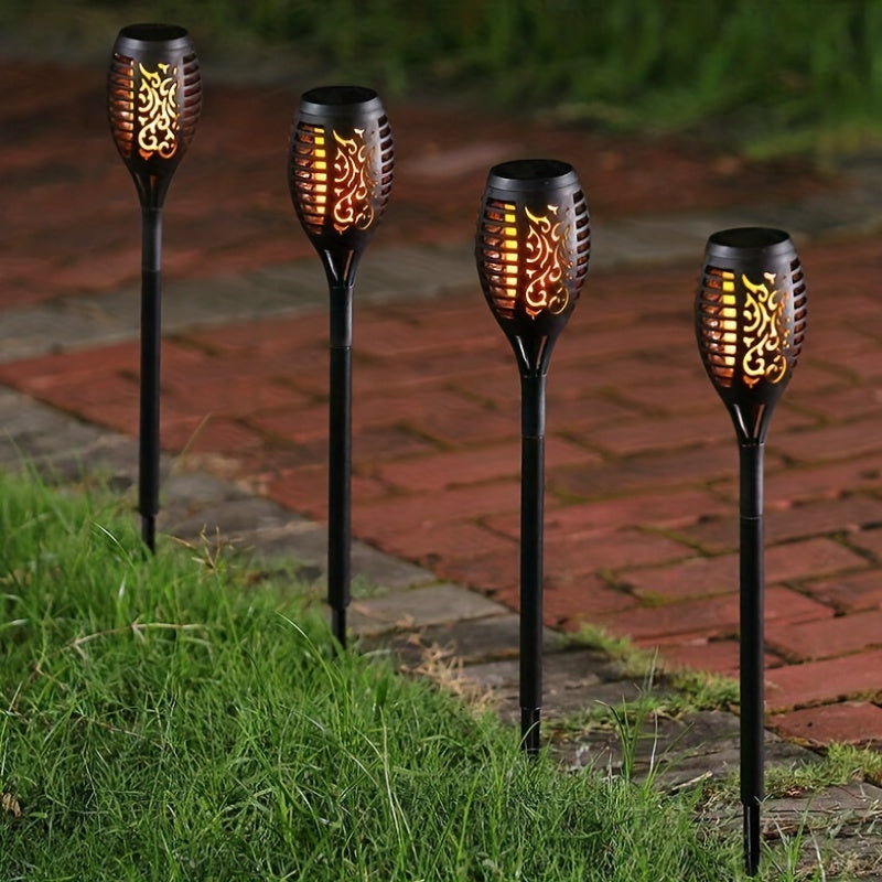 Solar Flame Powered Garden Lights  Garden Decor LED  Lights For Outside Yard Decor