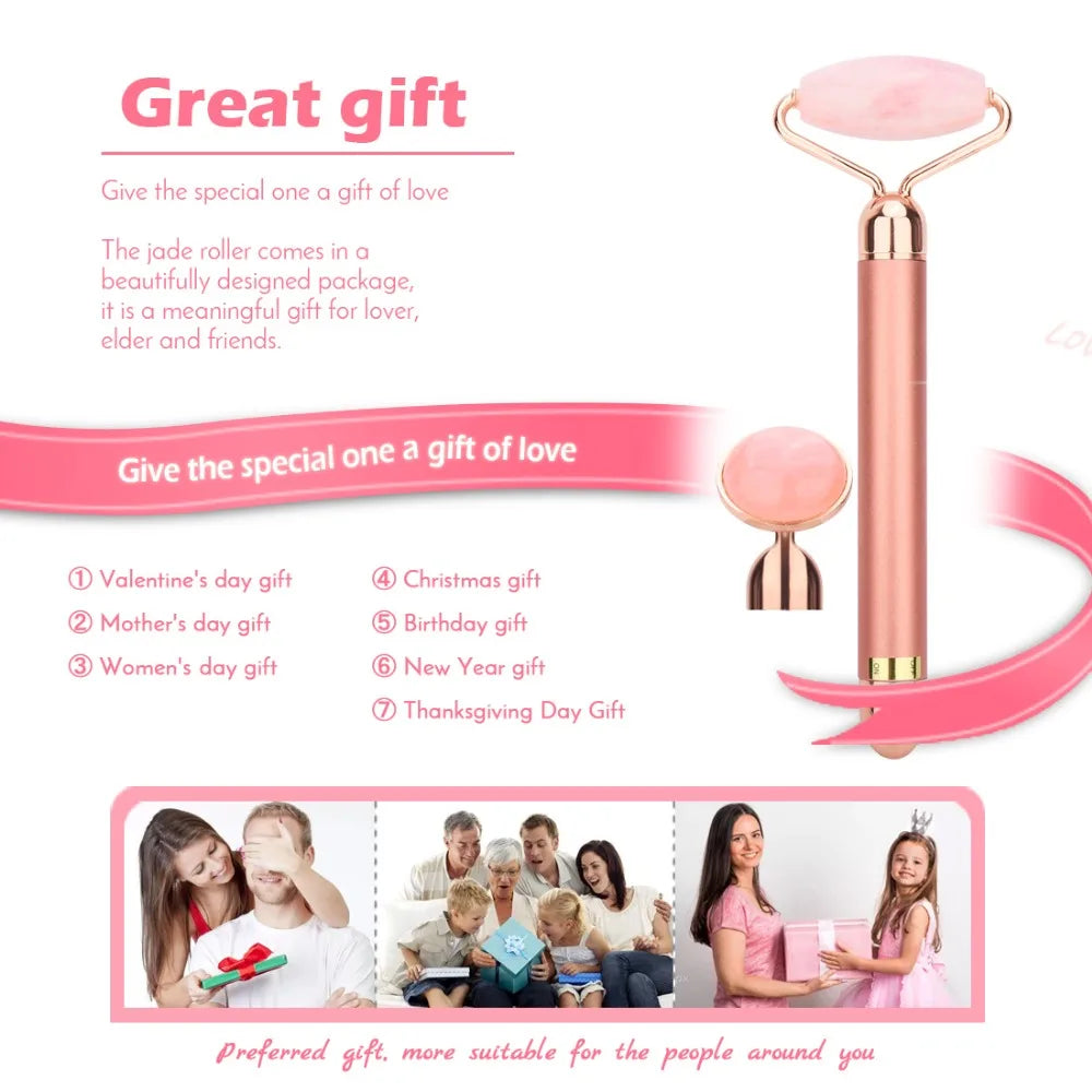 Rose Quartz Facial Roller 3D Face Lifting Body Facial