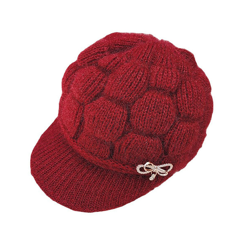 Women Winter Stylish Cap - Female Velvet Warm Woolen Cap