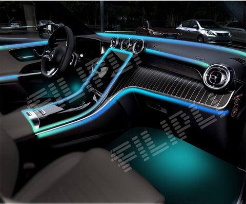 22 In 1 Full Color Streamer Car LED Interior Ambient Lights RGB 64 Color Universal Hidden Acrylic Strip Symphony Atmosphere Lamp