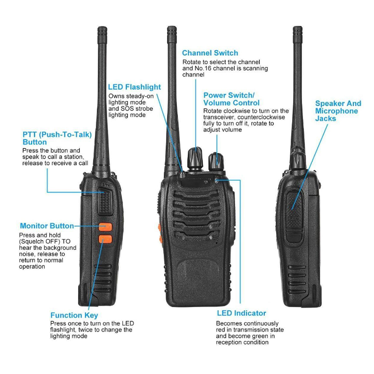 Baofeng BF-888S Walkie Talkie Two-way Radio Set