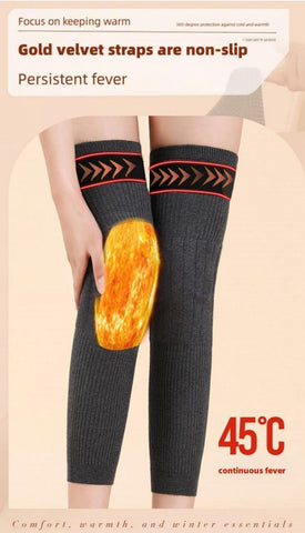 2 Pcs Adjustable Cashmere wool Knee Warmers -30° warm knee pads with strap for men and women
