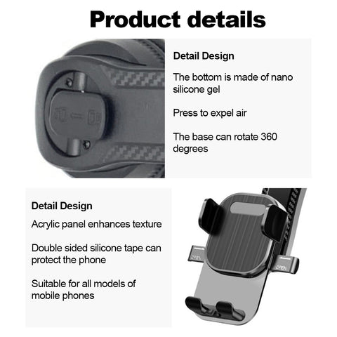 Universal Car Dashboard Smartphone Bracket 360 Degree Rotation Adjustable GPS Phone Car Holder with Suction Cup