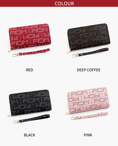 Women Long Lady Zipper Wallet Letter Litchi Grain