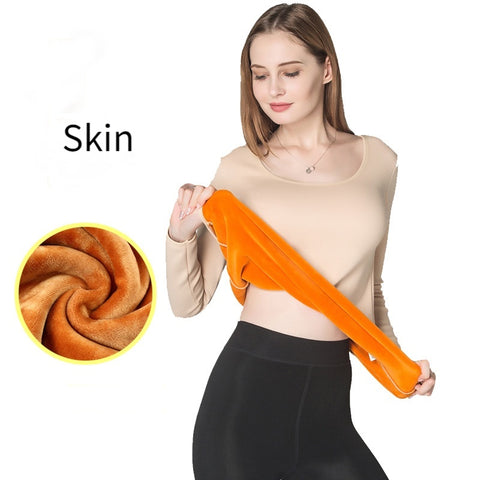 Women Cashmere winter Wool Warm Thermal suit (top+pant)