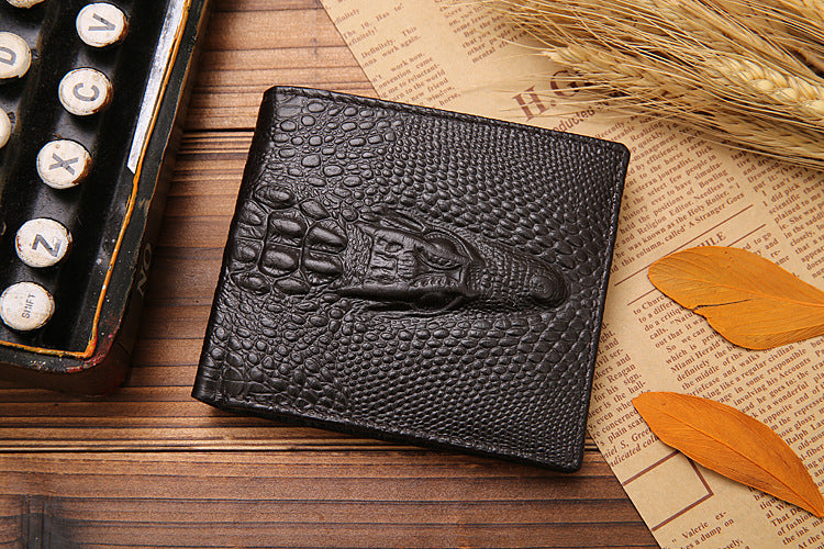 Men's Crocodile Fashion Leather Carry Short Wallet