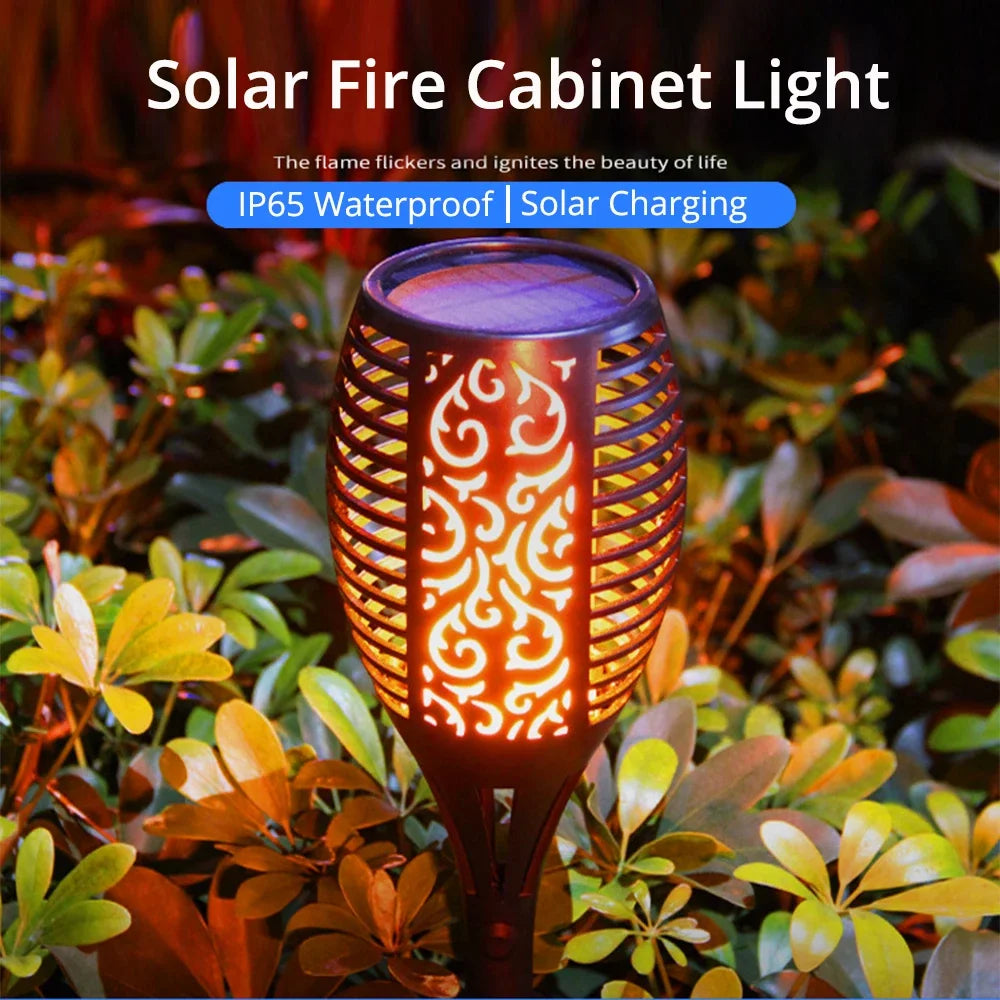 Solar Flame Powered Garden Lights  Garden Decor LED  Lights For Outside Yard Decor