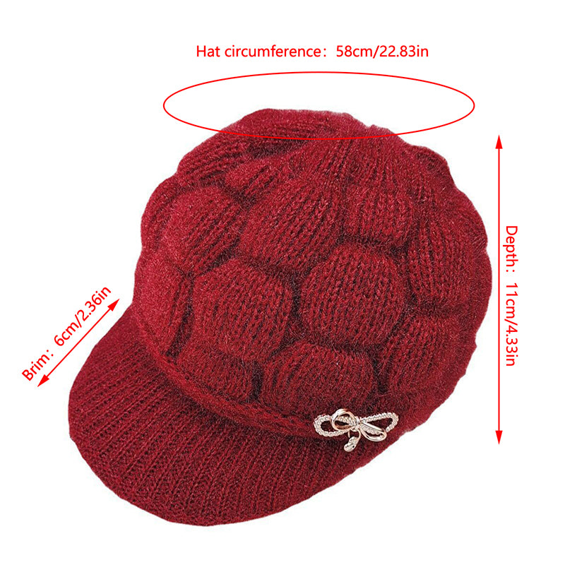 Women Winter Stylish Cap - Female Velvet Warm Woolen Cap