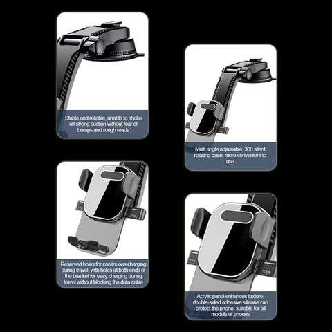 Universal Car Dashboard Smartphone Bracket 360 Degree Rotation Adjustable GPS Phone Car Holder with Suction Cup