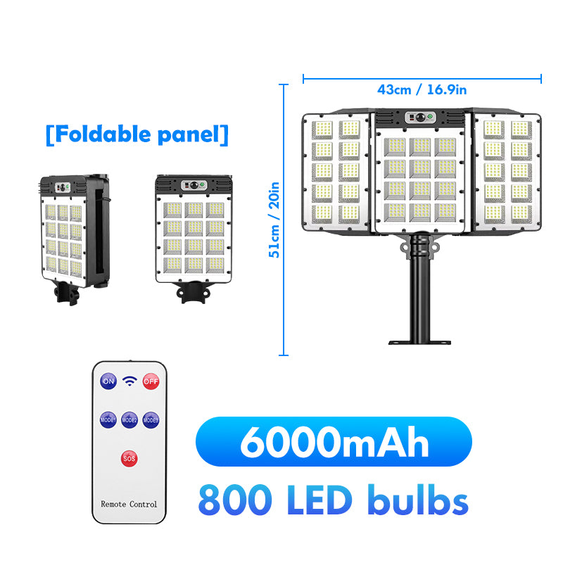 800 LED Solar Street Light Motion Sensor with remote 6000Mah