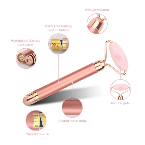 Rose Quartz Facial Roller 3D Face Lifting Body Facial