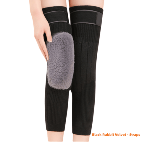 2 Pcs Adjustable Cashmere wool Knee Warmers -30° warm knee pads with strap for men and women