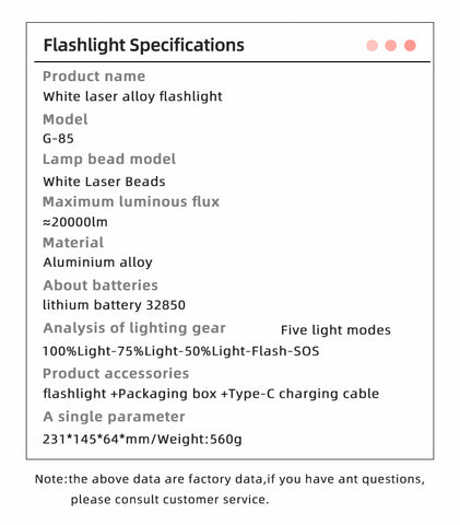 COBA Powerful Bright Spotlight LED Flashlight With Fluorescent Absorbing