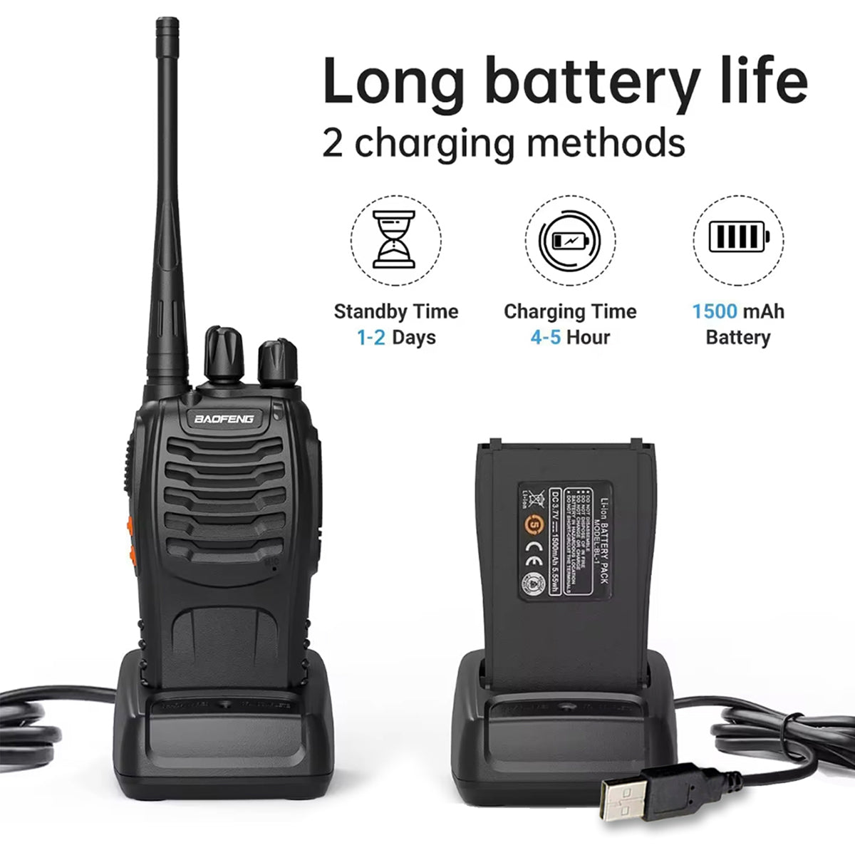 Baofeng BF-888S Walkie Talkie Two-way Radio Set