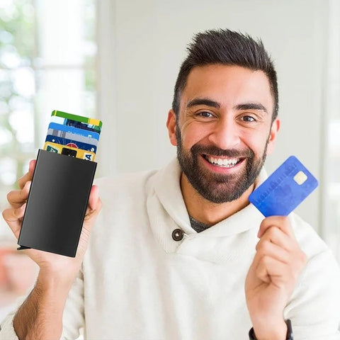 Automatic Stainless Steel Credit Card Holder | Rfid Wallet Metal Case