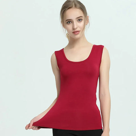 Velvet Seamless Underwear Undershirt Autumn and Winter Heating Fleece-Lined Inner Wear Sleeveless Top