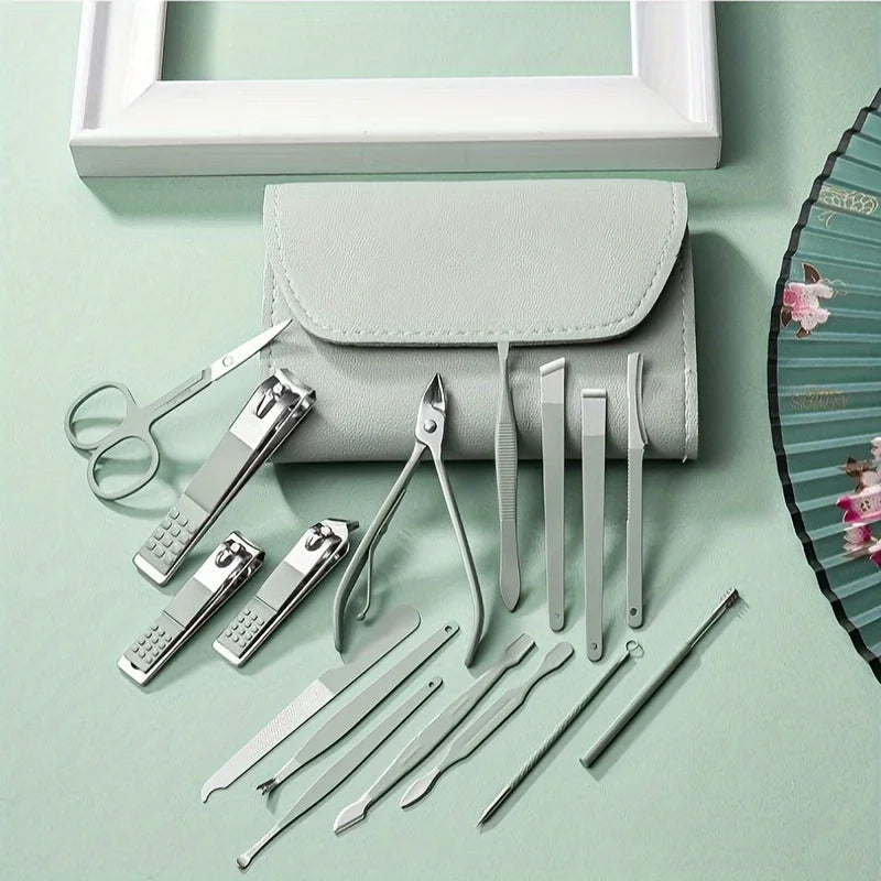 16 PCs Nail Clipper Manicure & Pedicure Kit Rose