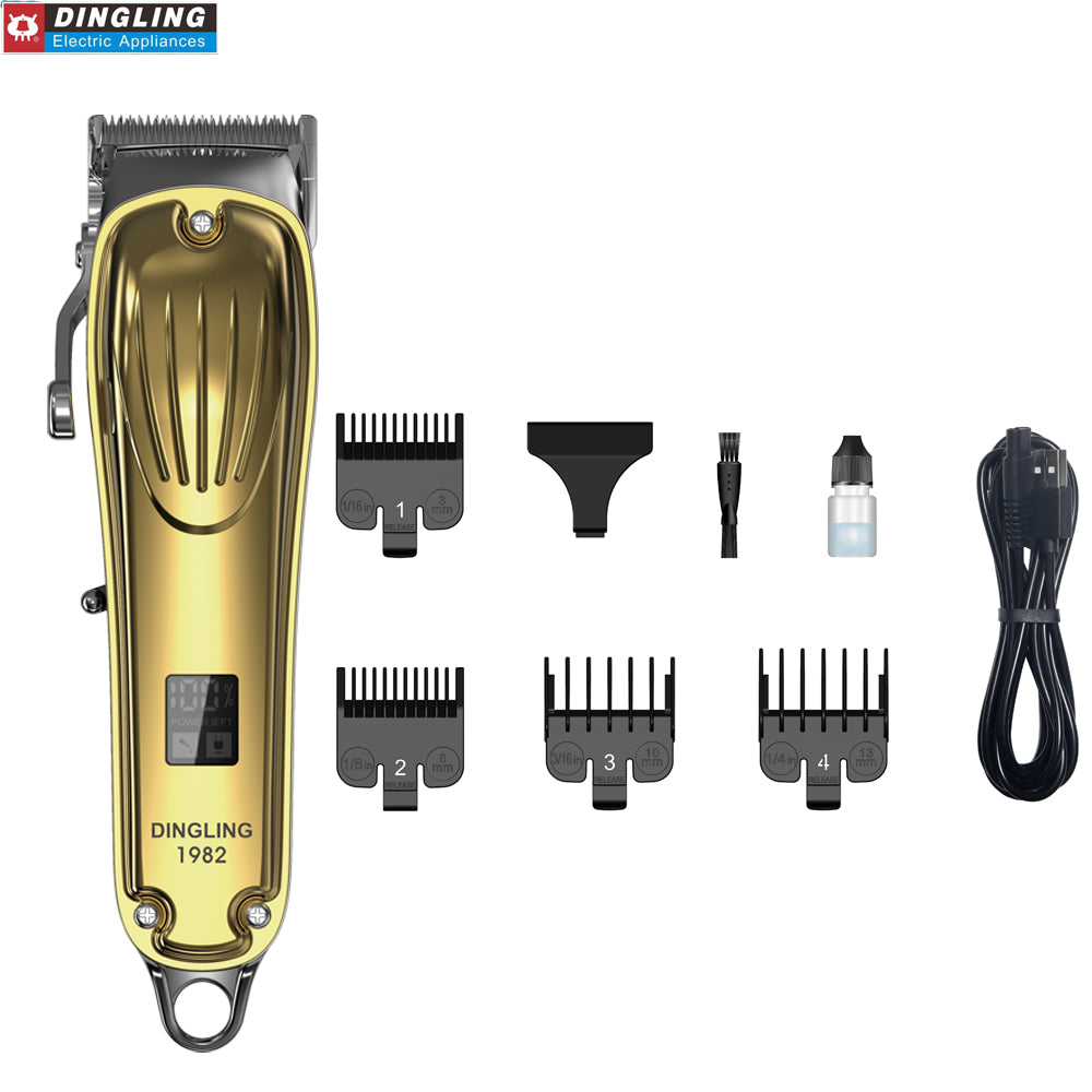 DingLing 1982 Gold Metal Barber Professional Hair Clipper