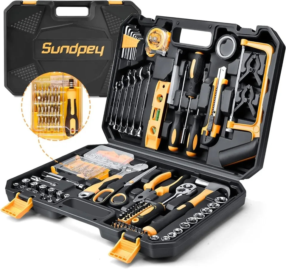 257PC Car Repair Tool Kit Household Tool Set Workshop Mechanical Tools Box Ratchet Spanners Hardware Combination Hand Tools.