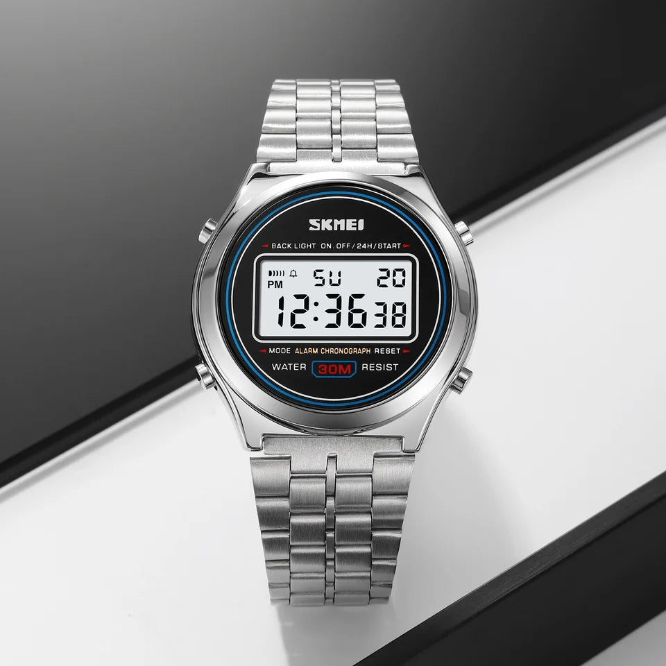 Skmei Stainless Steel Backlight Digital Watch