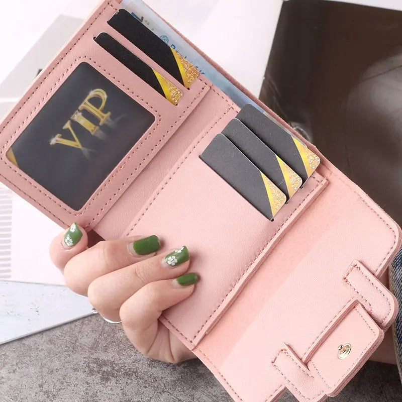 Ladies Stylish Trifold Wallet Cell Phone Cash Coin Pocket Card Holder