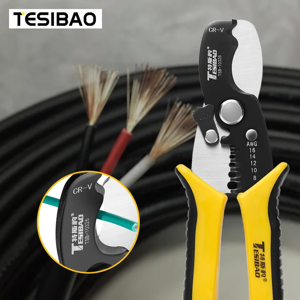 Imported Multifunctional Cutting Cable Wire Stripper Pliers Scissors CRV