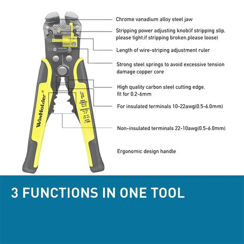 Self-Adjusting insulation pliers Crimping Cutter Wire Stripper Tool