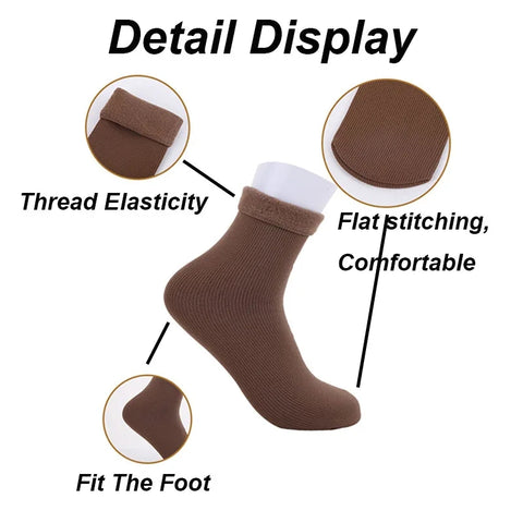 5 Pair Men's Fleece Socks - Fleece Autumn And Winter Warm Socks