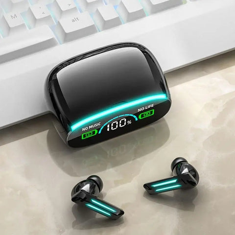 M39 Wireless Earphones Digital Cool Breathing Light Finger print Display