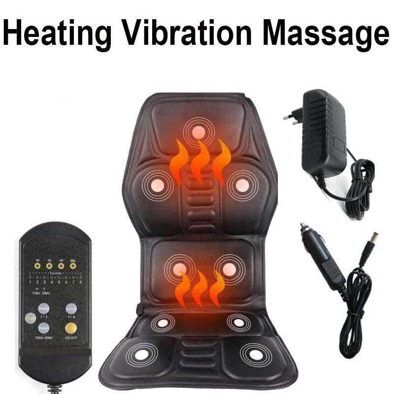 Portable Electric Heating Vibrating Back Chair Massager office & Home