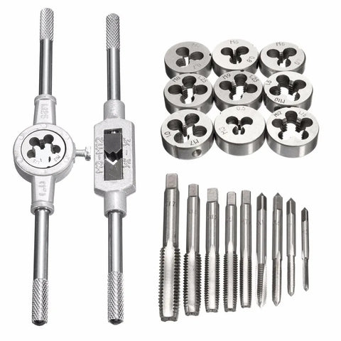 Multifunction Tap and Die Set 12 M3-M12 Metric Screw Thread Plugs Hand Screw Taps