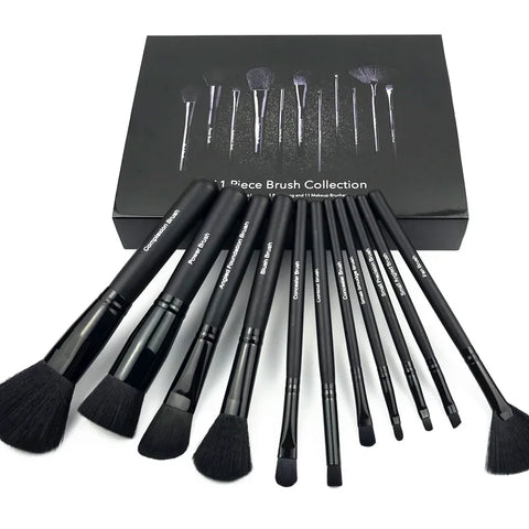 Makeup 11 Pcs Tv Parlor Black Makeup Brush Set