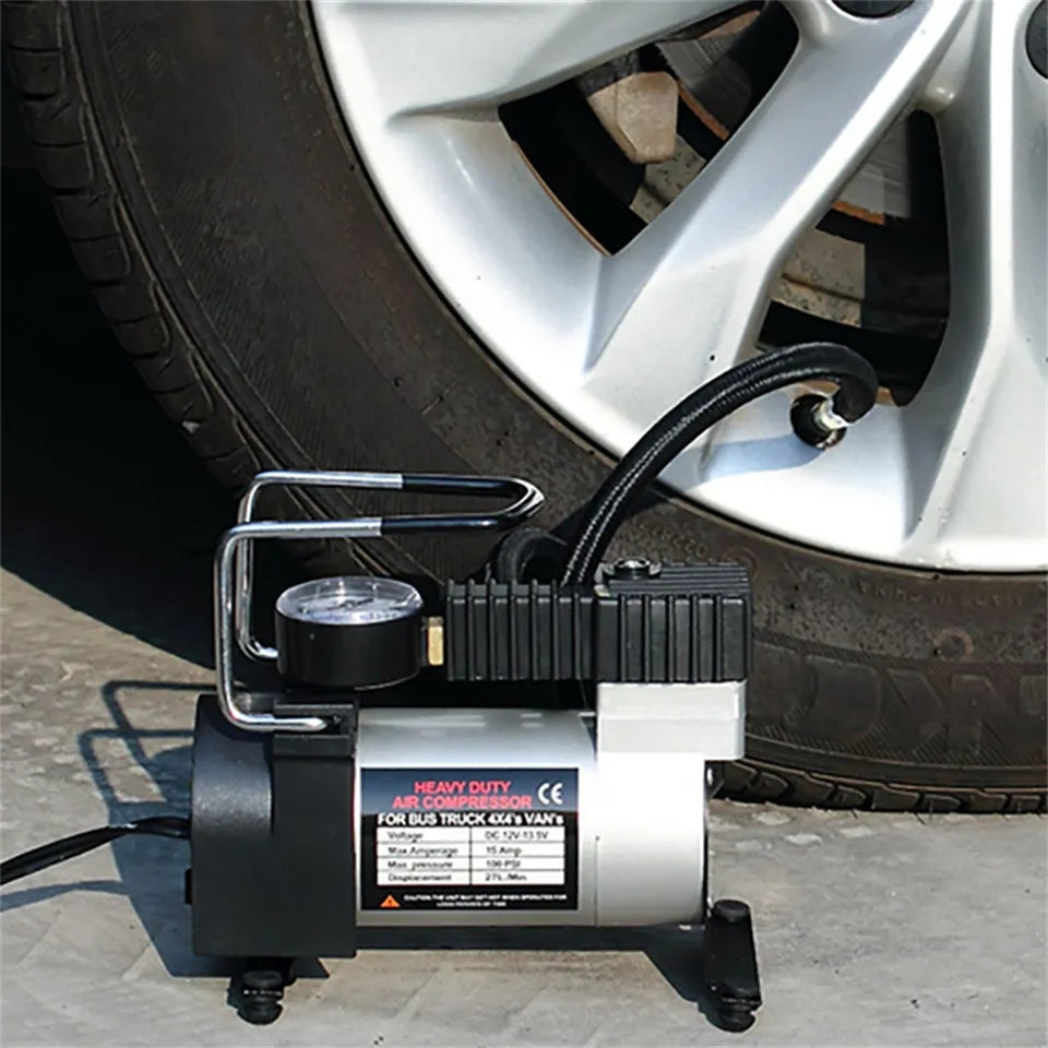 Heavy Duty Portable Air Compressor Pump Electric Tire Inflator Car