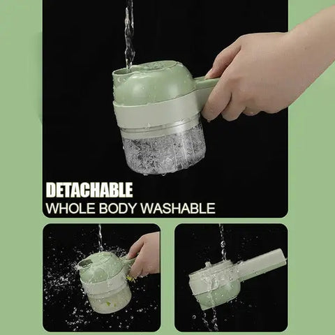 4 in 1 Electric Kitchen Chopper Garlic Masher Meat Grinder Mini Food Garlic Vegetable Crusher Slicer Rechargeable Food Processor