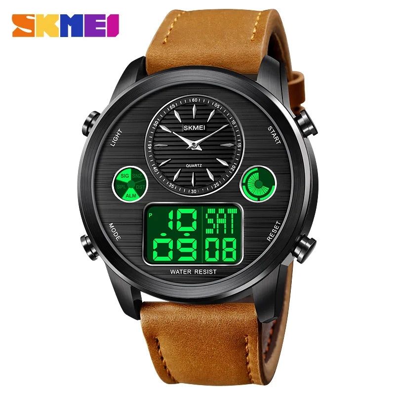 1653 Skmei Square Multifunctional Electronic Watch Silicone Strap