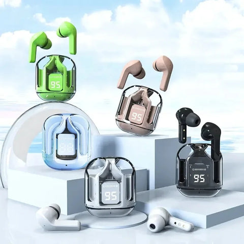 Air31 Wireless Earbuds Bluetooth 5.3,Transparent with Deep Bass