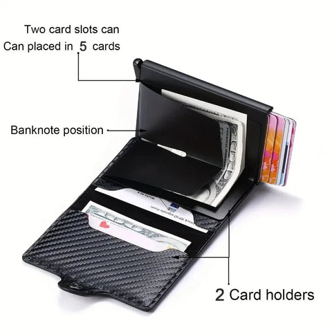 RFID Aluminium Pu Leather Card Holder Wallet