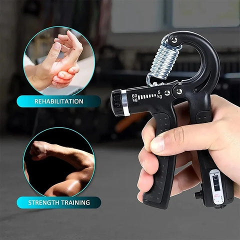 R-Shape Adjustable Hand Grip Sports Strength Countable Exercise
