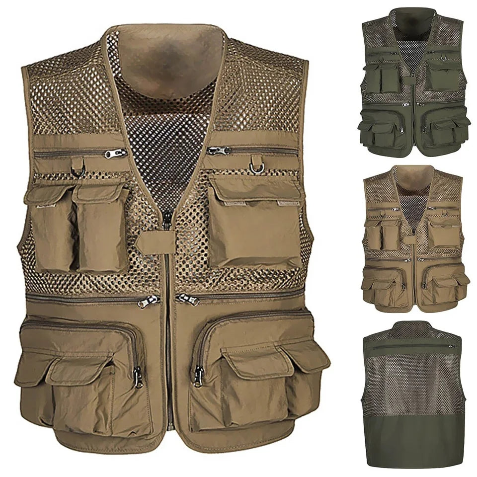 Tactical Fishing Vest jackets men Safari Jacket