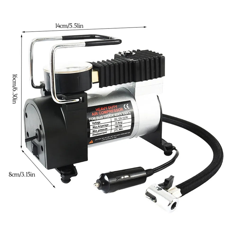 Heavy Duty Portable Air Compressor Pump Electric Tire Inflator Car