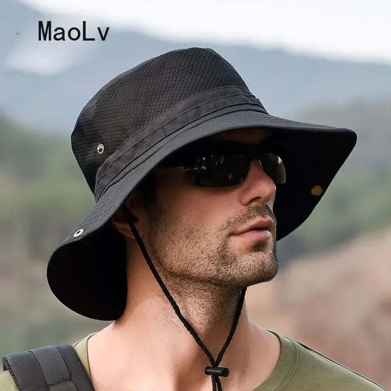 Outdoor Mesh Hiking Cap Sun Protection Bucket Hat