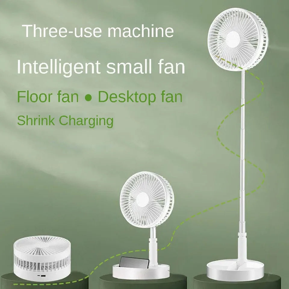 Portable Desk Fan ,4 Speeds USB Fan 6000mah Rechargeable Foldable Adjustable Height Quiet Mini Fan For Bedroom,Travel ,Office