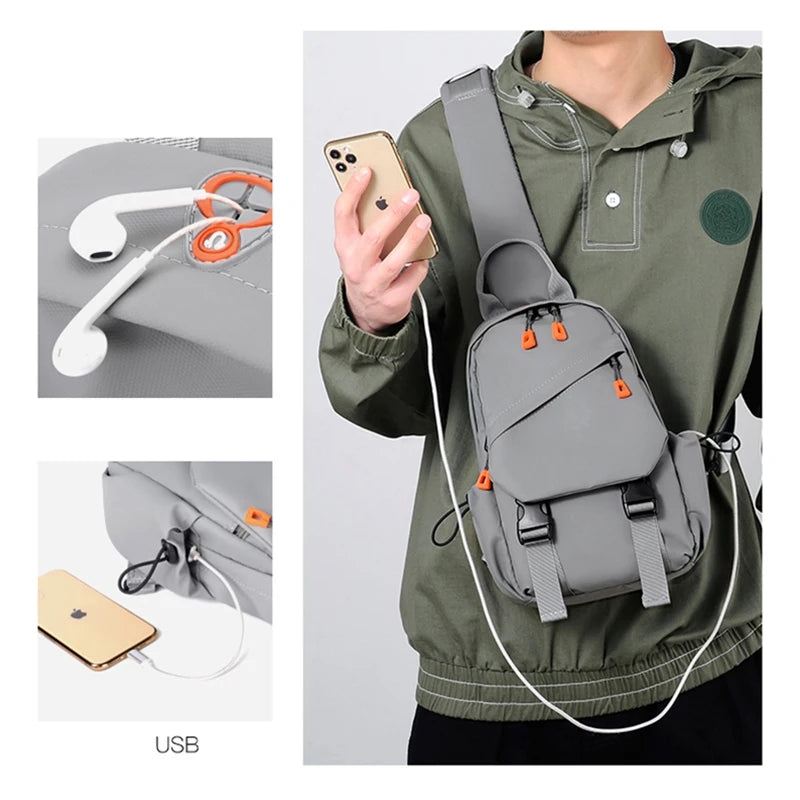Toposhine Chest & Waist Sling Crossbody Bag with Usb port