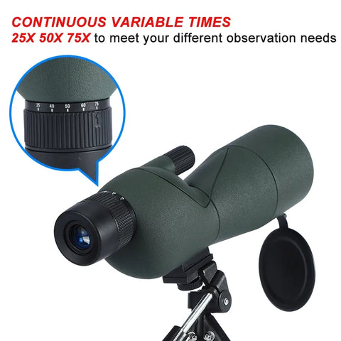 Brazilian 25-75x60 HD Spotting Scope Zoom Monocular Powerful Telescope